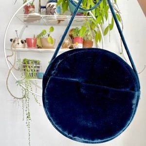 Indigo Velvet Circle Purse